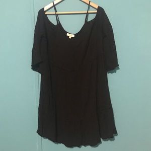 Umgee dress off shoulder strap dress black 2X